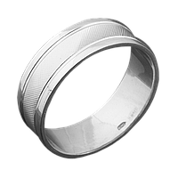Серебряное обручальное кольцо лаконичное с параллельными полосами