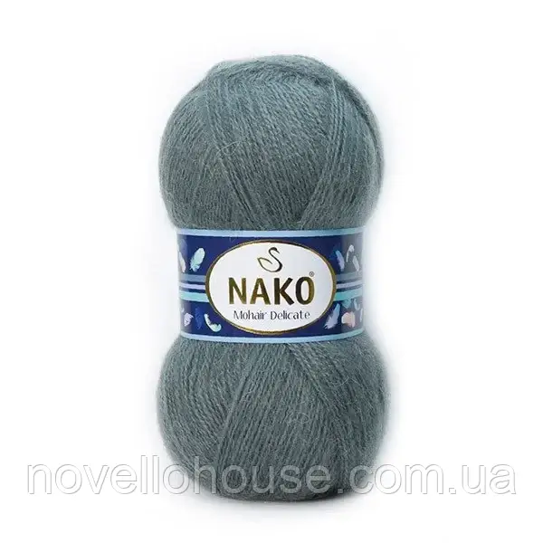 Nako MOHAIR DELICATE (Мохер Делiкат) № 851/6129 сірий (Напівшерстяна пряжа, нитки для в'язання)