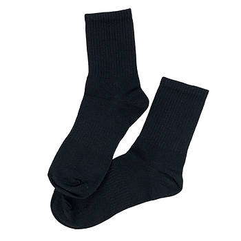 Чоловічі чорні високі шкарпетки з бавовни Krokus (спортивна резинка) 39-42