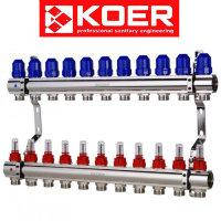 Колектор для теплої підлоги "Koer" на 11 контурів
