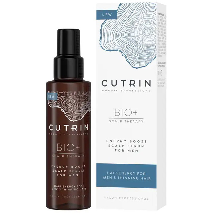 Зміцнювальна сироватка для шкіри голови чоловіків Cutrin BIO+ Energy Boost Scalp Serum For Men 100ml, фото 1