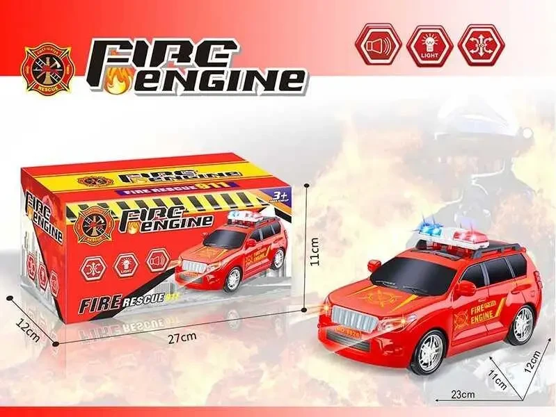 Машина 8826 (72/2) "Пожежна служба", звук, світло, на батарейках, у коробці, фото 1