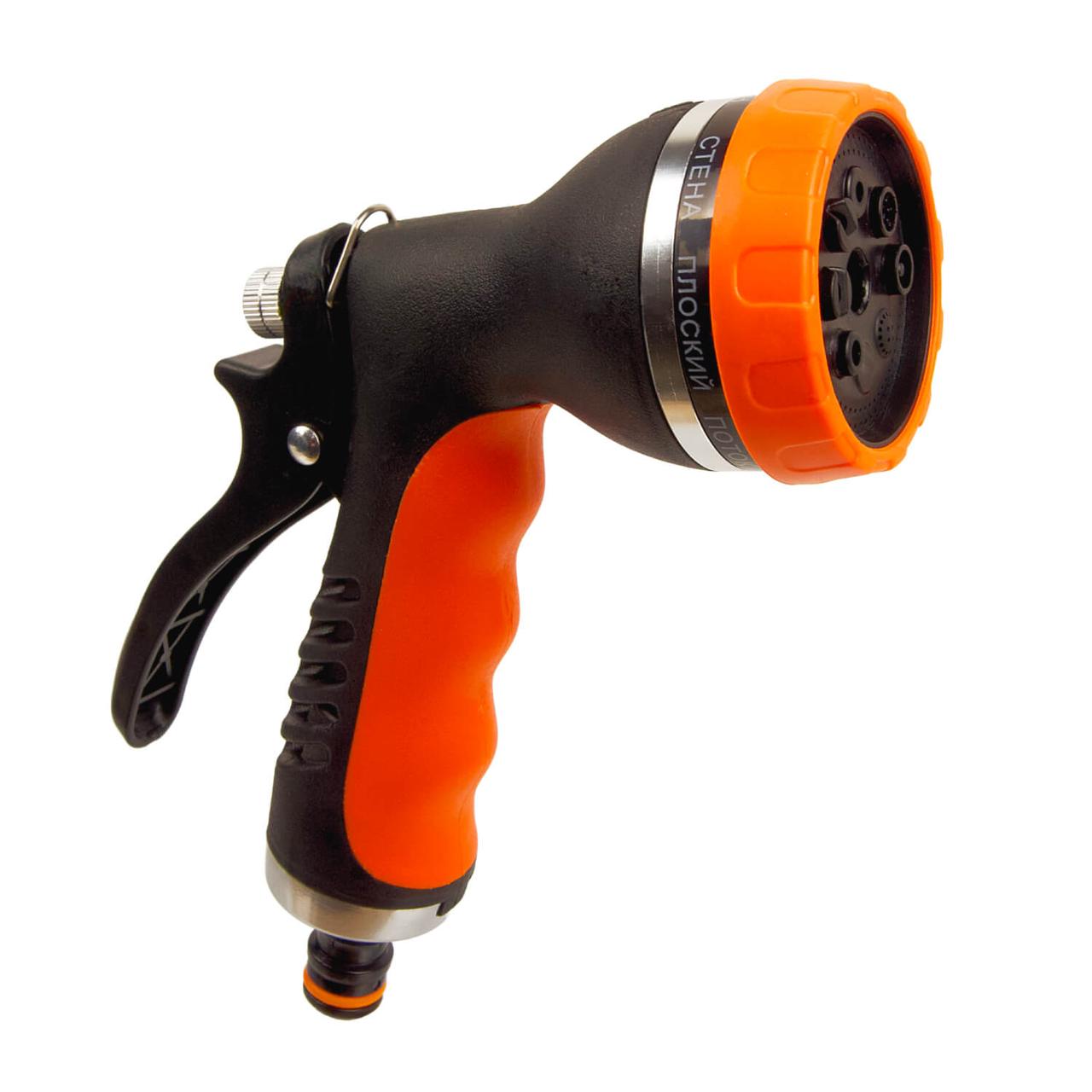 Пістолет 8-функц. металевий із гумовою ручкою під конектор