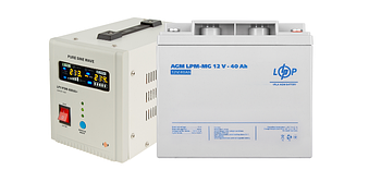 Комплект резервного живлення ИБП 560W 12V + акумулятор AGM 12V 40ah - 1шт