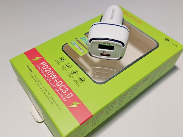 Зарядний пристрій автомобільний USB+Type-C (Borofone) BZ14A