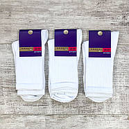 Жіночі білі високі шкарпетки з бавовни спортивна резинка Krokus, фото 5