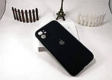 Чохол Silicone Case для Apple iPhone 11 чорний с квадратними бортиками, чехол силикон на 11 айфон (18 black), фото 5