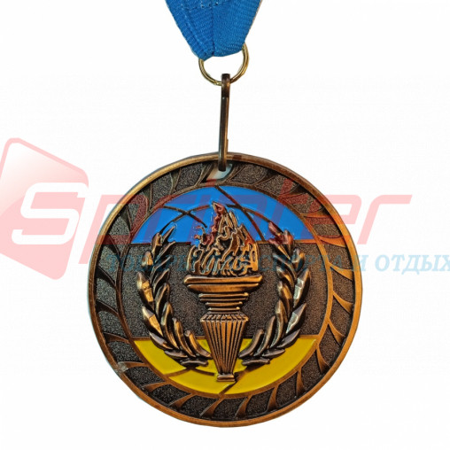 Медаль нагородна зі стрічкою Бронза J26-01В(6,5 см.)
