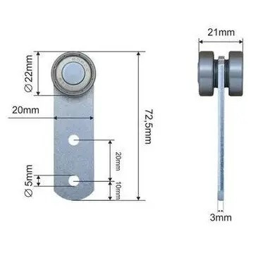Ролик тенту (бічної штори) Alta 22*20*70 мм, фото 1