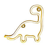 Настінний неоновий світильник нічник Динозавр жовтий, фото 4