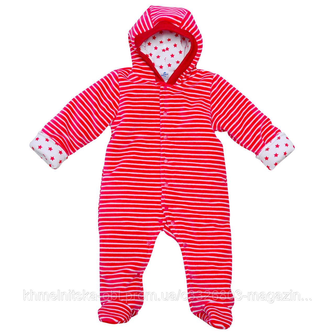 Комбінезон велюровий утеплений малиновий Minikin (в розмірах), фото 1