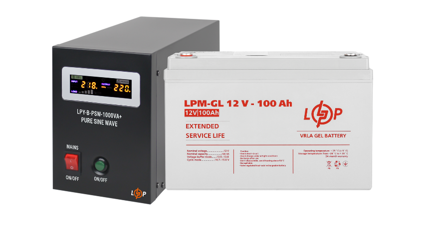 Комплект резервного живлення ДБЖ 700W 12V + акумулятор AGM 12V 100ah - 1шт