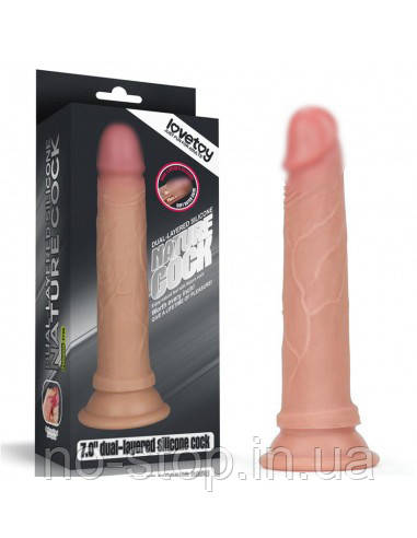 Фалоімітатор 7'' Dual layered Platinum Silicone Cock, фото 1