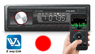 Автомагнітола в машину з Bluetooth Cyclone MP-1014R BA червона підсвітка. Магнітофон для авто