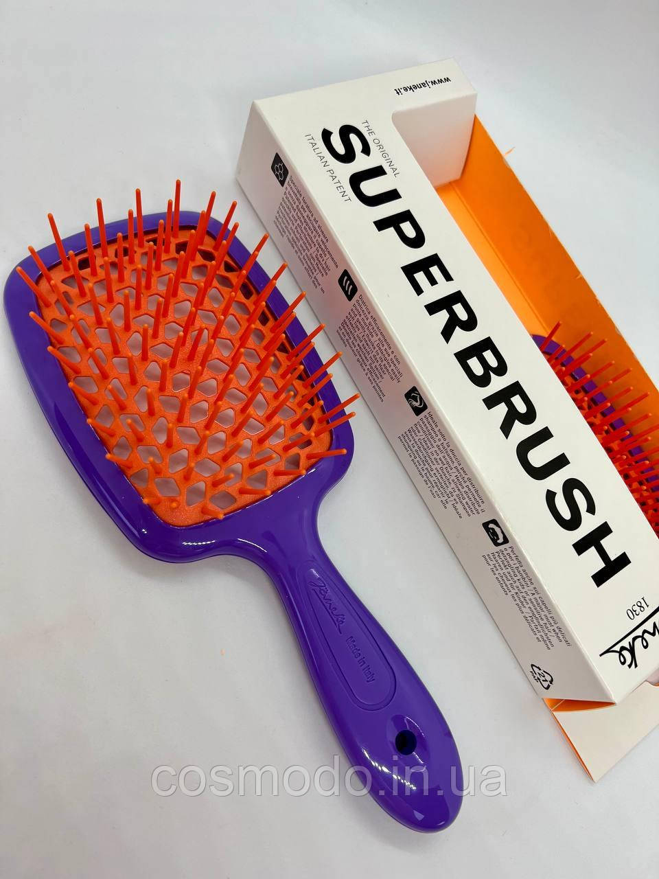 Щітка для волосся, фіолетова з помаранчевим Janeke Superbrush