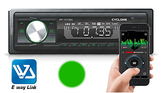 Автомагнітола в машину з Bluetooth Cyclone MP-1014G BA зелена підсвітка. Магнітофон для авто