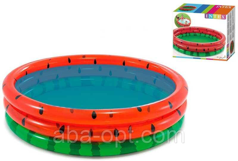 Intex Басейн 58448 NP "Кавун" (6) 3 кільця, від 2 років, діаметр 168см, висота 38см, 581л.