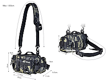 Сумка спінінгіста для риболовлі Leo на пояс і через плече, фото 3