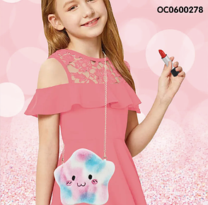 Дитячий набір косметики для манікюру з сумочкою у вигляді морської зірки та сушінням 768-16, рожевий, фото 3