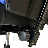 Ігрове комп'ютерне крісло Malatec (Чорне з синім) - Геймерське крісло з підставкою для ніг Malatec, фото 8