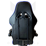 Ігрове комп'ютерне крісло Malatec (Чорне з синім) - Геймерське крісло з підставкою для ніг Malatec, фото 7