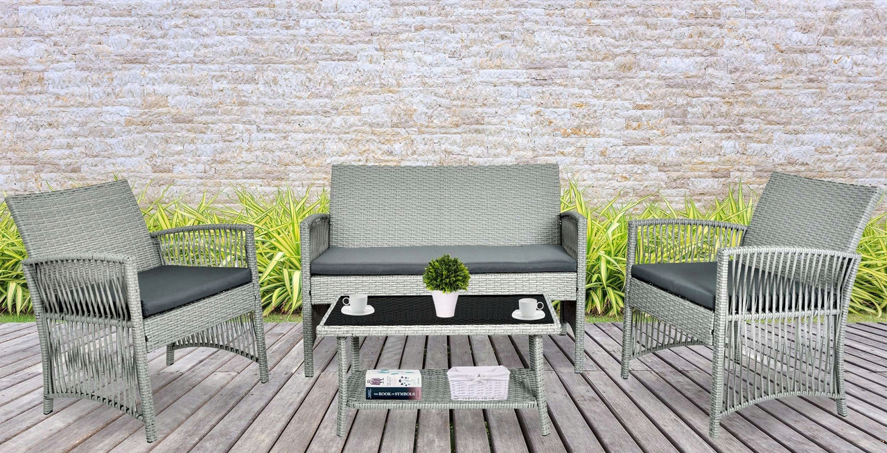 Набір садових меблів Диван + Стіл + 2 Стільці, фото 1