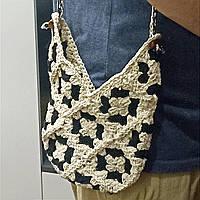Легкая и удобная в использовании вязаная сумка на плечо в минималистичном дизайне