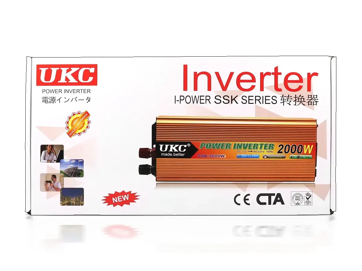 Перетворювач інвертер AC/DC 12В 2000Вт UKC SSK-2000W 30шт 7194, фото 1
