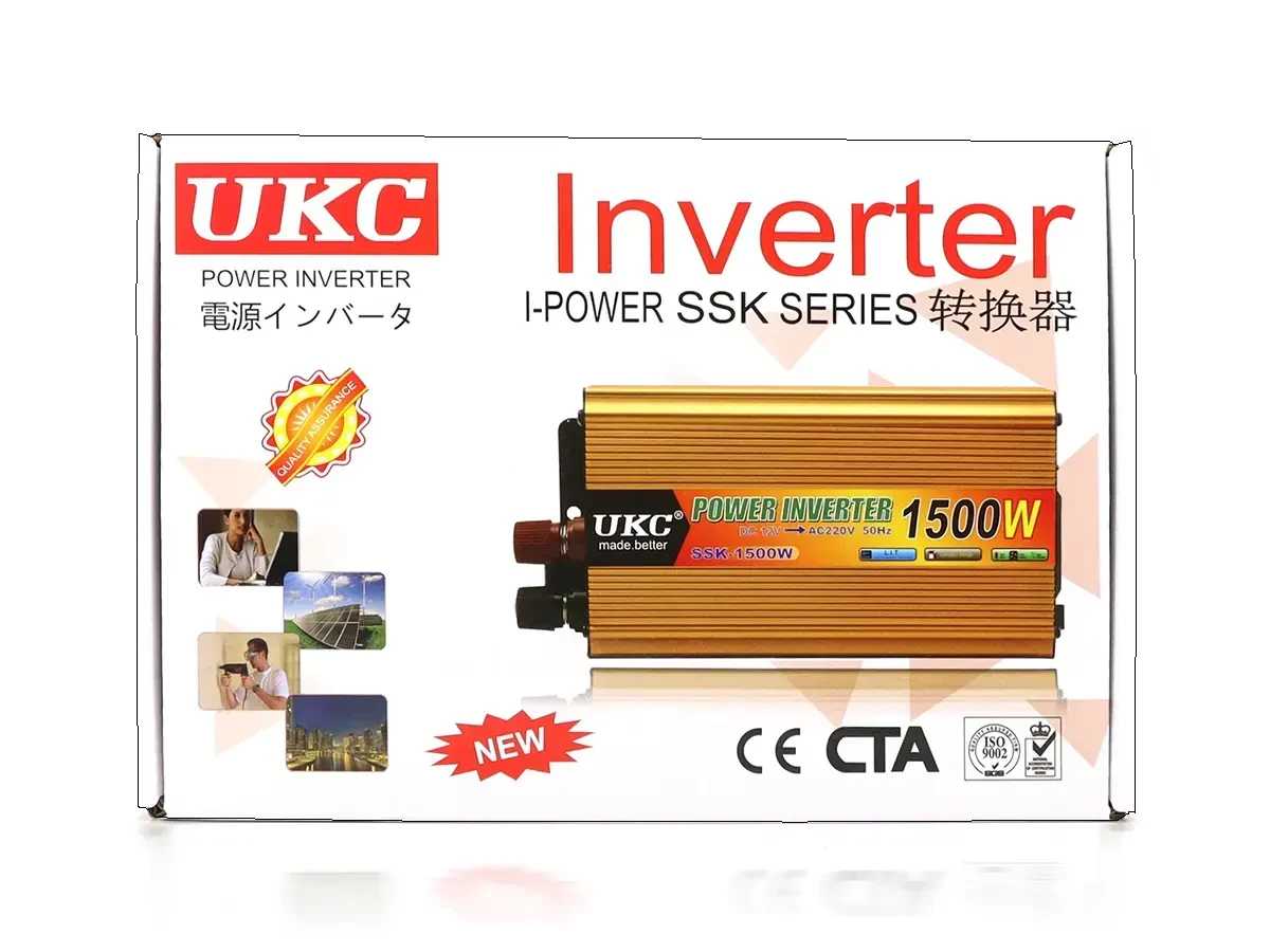 Перетворювач інвертер AC/DC 12В 1500Вт UKC SSK-1500W 40шт 7195