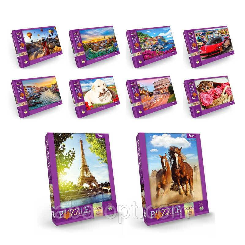 Гра Пазли 2000 ел. с.1 C2000-01-01,02,03,04...10 МІКС (10) ВИДАЄТЬСЯ ТІЛЬКИ МІКС ВИДІВ, "Danko Toys", фото 1