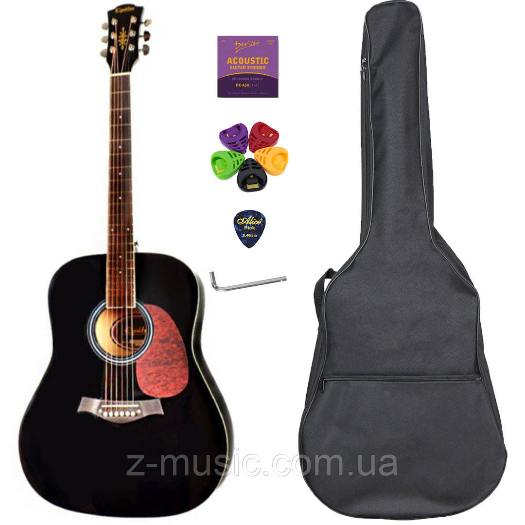 Гітара акустична Equites Eq-08 BK (повний комплект)