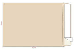 Конверт В4 353х250 крафт СКЛ 0+0 з розширенням клапан боковий