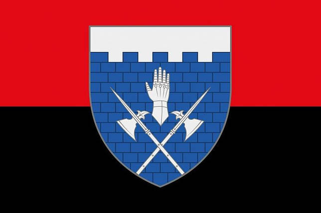 Прапор ЗСУ 101 ОБрО ГШ імені Геннадія Воробйова червоно-чорний, фото 1