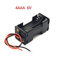 Кассетница/держатель для 4-х аккумуляторов ААА 1,5 V с проводами