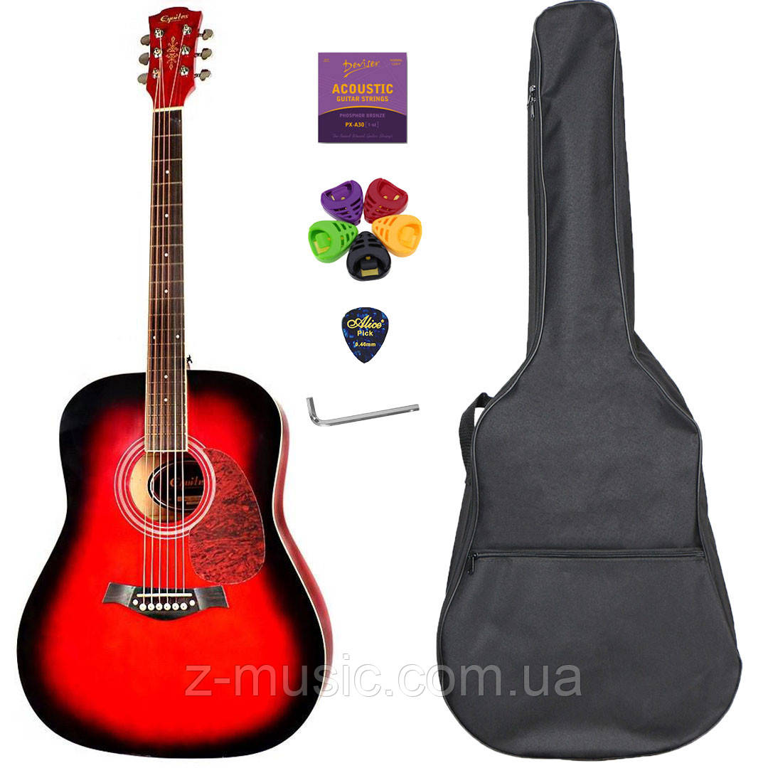 Гітара акустична Equites Eq-08 RD (повний комплект)