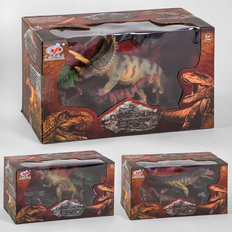 Набір динозаврів Q 9899-212 (24/2) 3 види, 6 елементів, 4 динозавра, в коробці