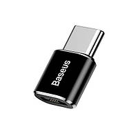 Переходник Baseus micro-USB к Type-C Передача данных и быстрая зарядка до 2,4 А Черный CAMOTG-01