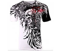 Футболка 4XL Xtreme Couture by AFFLICTION Men T-Shirt BRUTAL COMBAT White Skull Biker Tattoo