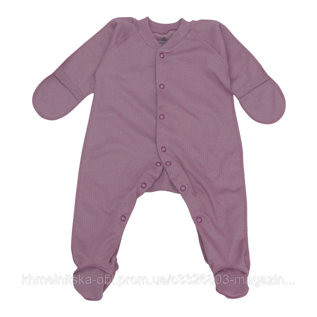 Чоловічок для новонароджех ліловий Simple Minikin Інтерлок ( в розмірах 50-62), фото 1