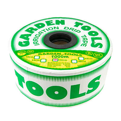 Крапельна стрічка щілинна 16 мм, крок 20 см, товщ. 6 mils, 1,0 л/год, Garden Tools, (бухта 1000 м)