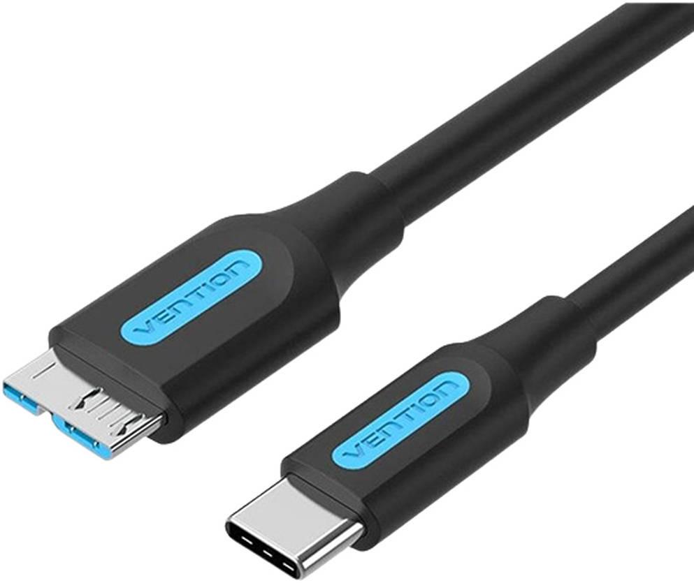 Кабель Vention Type-C - Micro-USB-B 3.0, потужність 2A, 5 Гбіт/с 1 м Чорний CQABF