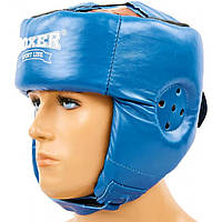 Шлем боксерский BOXER L кожа синий