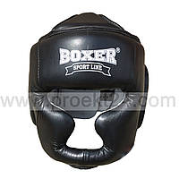 Шолом боксерський BOXER L шкіра чорний
