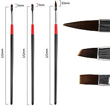 Пензель манікюрний для нарощування та моделювання / для роботи з гелем та акрилом, 1 шт.