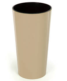 Кашпо високе підлогове пластикове "Лілія"  190мм КАПУЧИНО