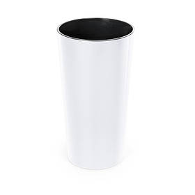 Кашпо підлогове пластикове "Лілія"  140мм з вкладом БІЛИЙ Ламела