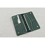 Жіночий шкіряний гаманець купюрник GS зелений, фото 2