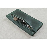 Жіночий шкіряний гаманець купюрник GS зелений, фото 3