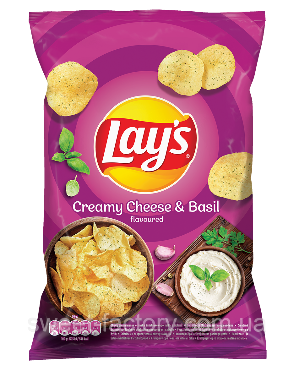 Чипси Lays Creamy cheese Basil Сир базилік 140g: продаж, ціна у ...