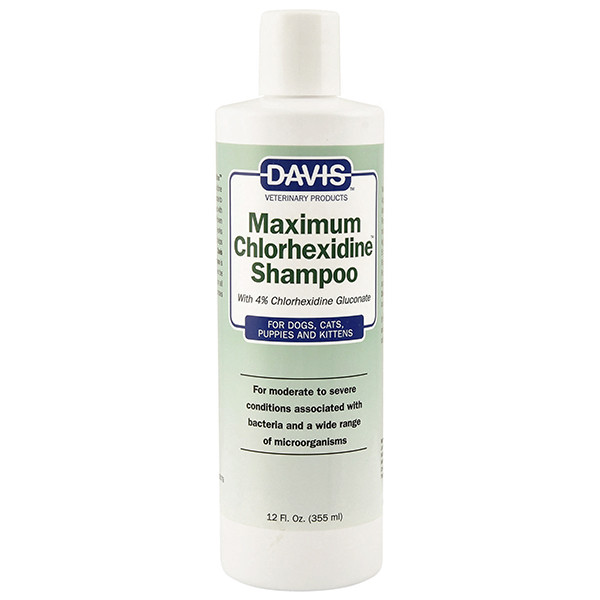 Davis Maximum Chlorhexidine Shampoo ДЕВІС МАКСИМУМ ХЛОРГЕКСИДИН шампунь з 4% хлоргексидином для собак і котів із захворюваннями